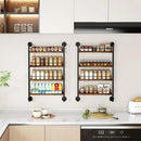 IBUYKE Spice Rack Wall Mount,4 Tier Hanging Seasoning Organizer,Large Spice Rack for Wall for up to 50 Jars,Spice Organization for Kitchen Cabinet,Bathroom,Pantry,Living Room,Brown TLJ016H by CozyNest Decor