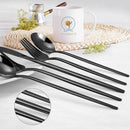 Black Silverware Set, KassKa 40 Pieces Flatware Cutlery Set, Stainless Steel Utensils Set Spoon Fork Knives Set for Home Restaurant and Kitchen, Mirror Polished Finished, Service for 8 by CozyNest Decor