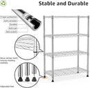 1000 lbs Storage Shelving Steel Heavy Duty 4-Tier Utility Shelving Unit Steel Organizer Wire Rack for Home,Kitchen,Office,Chrome (13.7" D x 29.5" W x 47.2" H) by CozyNest Decor