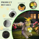 YODY Solar Garden Statues Outdoor Decor- Yard Decorations for Patio, Balcony, Backyard, Lawn Ornaments - Rabbit Figurines with LED Light- Unique Birthday House Warming Gifts for Women, Mom, Grandma by GreenHaven Gardens