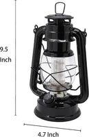 YAKii LED Vintage Lantern Metal Hanging Hurricane 12 LED Dimmer Switch Cold White Battery Operated Power Outage Indoor Camping Lighting Outdoor Brooklyn (Black 2 Pack) by CozyNest Decor