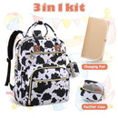 Baby Diaper Bag Backpack, Travel Diaper Bags for Baby Girl Boy Large Capacity Baby Bag Backpack for Women Cow Print by TinyTreasures Baby Boutique