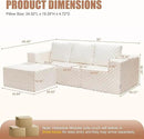 Hobestluk Modular Sectional Sofa Memory Foam Couch Oversized Sectional Sofa 3-Seater with Chaise Cloud Couch with Removable Cover L Shape Sofa for Living Room (Plush White, 3-Seater with Chaise) by CozyNest Decor