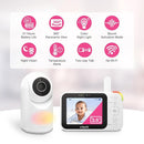 VTech Video Baby Monitor with Camera and Audio, 3.5" LCD Screen, Pan-Tilt-Zoom, 2-Way Talk, VOX Mode, Night Light, Lullabies, Soothing Sounds, Temperature Sensor, Long Range, No WiFi: VM4263 (White) by TinyTreasures Baby Boutique