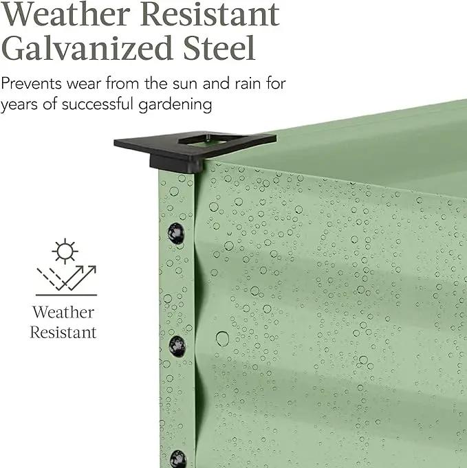 Best Choice Products 48x24x30in Galvanized Raised Garden Bed, Metal Elevated Planter Box, Vegetable Garden for Backyard, Patio, Balcony - Sage Green, photo 4 of 8