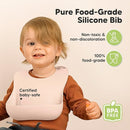 KeaBabies 2-Pack Silicone Baby Bibs for Eating - Sturdy Food-Grade Silicone Bibs for Babies Girl, Boy, Large Food Catcher, Clean & Put On Easily, Waterproof Toddler Feeding Essentials (Macaron) by TinyTreasures Baby Boutique