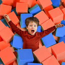 Foam Pit Cubes, 24 PCS 5 Inches Gymnastics Foam Blocks Trampoline Blocks, Multi-Sport Protective Padding for Freerunning, Trampoline, Parkour, Skate Parks & BMX - Dark Blue & Orange by TinyTreasures Baby Boutique