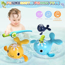 Baby Bath Toys Set, Wind Up Pool Toys for Toddlers 1-3, Kids Magnetic Fishing Toys with 1 Fishing Rod & 1 Net & 4 Brightly Colored Whales, Boys and Girls Birthday Gifts by TinyTreasures Baby Boutique