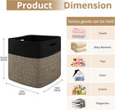 OIAHOMY 13 Kallax Inch Cube Storage Bins, 3-Pack Cotton Rope Woven Baskets for Organizing, Kallax Insert Storage Baskets for Shelves, Baby Nursery, Closet Organizer, 13*13*12.6IN, Black & Mixed Brown by TinyTreasures Baby Boutique