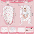 Baby Lounger - Infant Lounger for Newborn 0-24 Months, Breathable & Soft Baby Lounger Cover, Portable Infant Lounger for Home and Travel, Babies Essentials Gifts - Pink by TinyTreasures Baby Boutique