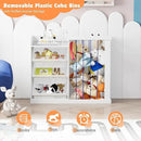 Kids Toy Storage Organizer with 3 Removable Plastic Bins Toddler Montessori Bookshelf with Stuffed Animal Net Holder Baby Bookcase Plush Organizer for Playroom,Bedroom,Kids Room,Classroom,Nursery by CozyNest Decor