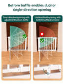 Babelio 29-43" Magnetic Baby Gate for Stairs,Doorways House,Kitchen,30" Tall Pet Barrier with Baffles,Pressure Mounted & Dual-Lock Design Safety for Kids Toddler,Auto-Close/Hold-Open,White by TinyTreasures Baby Boutique