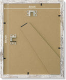 Vittanly 8x10 Picture Frames Set of 9, Shatter Resistant Plexiglass, Display 5x7 Pictures with Mat or 8x10 without Mat, Photo Frames for Wall or Tabletop, Engineered Wood, Distressed White by CozyNest Decor