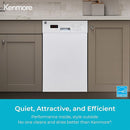 Kenmore 18" Built-in Stainless Steel Tub Dishwasher EasyFlex 3rd, SmartWash, UltraWash Plus, TurboDry, MoreSpace Adjustable Rack, Energy Star Certified, White by TinyTreasures Baby Boutique
