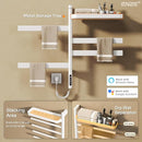 ENZE Smart Rotating Heated Towel Rack for Bathroom, Wall-Mounted Electric Towel Dryer with Swivel Bars & Shelf, Smart Timer, Low Carbon Steel, Plug-in/Hardwired, Towel Warmer with Wi-Fi App Control by TinyTreasures Baby Boutique