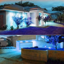 T-SUNUS 2 Pack Solar Landscape Spotlights Blue, Solar Garden Spot Light IP65 Waterproof 9.8ft Cable, 2000mAh Separated Solar Panel, Auto On/Off for Garden Driveway Pathway Pool Area by GreenHaven Gardens