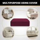 PrinceDeco Stretch Velvet Couch Cushion Cover,Soft Cushion Slipcover for Chair Cushion Furniture Protector Seat Cushion Sofa Cover Width Up to 29.5", Burgundy by CozyNest Decor