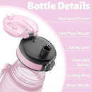 OLDLEY 25 oz Water Bottle, Motivational Water Bottle with Time Marker, Sports Water Bottle With Strap, Leakproof & BPA Free Large Water Bottles for School, Gym, Travel, Outdoor, Tritan,Pink by CozyNest Decor