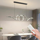 JAYMP Dining Room LED Chandelier 60W Dimmable Kitchen Island Light Modern Pendant Light Geometric Design Hanging Light Fixture Black 45 Inches by CozyNest Decor