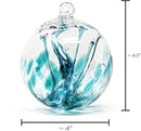Luke Adams Handmade Glass Gazing Balls for Garden on Clearance – Hand Blown Glass Gazing Ball for Yard Décor – Decorative Garden Globe (Recycle Teal) by CozyNest Decor