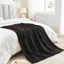 CozeCube Check Knit Throw Blanket, Jet Black Checkered Throw for Couch, Decorative Christmas Soft Cozy Warm Knitted Blanket for Bed Sofa Living Room, 50"X60" by CozyNest Decor