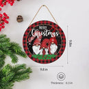 Christmas Gnome Wooden Hanging Sign Door Decoration,Merry Christmas Welcome Sign Front Door with Three Dwarfs for Christmas Home Window Wall Farmhouse Indoor Outdoor by CozyNest Decor