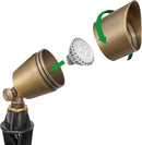 GKOLED Solid Brass Low Voltage Compact Spotlight, 12V AC/DC Waterproof Outdoor Landscape Spot Lights for House Trees Garden Yard Lawn, Up Light with 5W 2700K MR16 Bulb, Stake Included, 12 Pack by GreenHaven Gardens