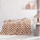 LOMAO Throw Blankets Flannel Blanket with Checkerboard Grid Pattern Soft Throw Blanket for Couch, Bed, Sofa Luxurious Warm and Cozy for All Seasons (Maple Brown, 90"x110") by CozyNest Decor