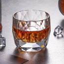 KAMMAK Crystal Whiskey Glasses Set of 2, 7.1oz Old Fashioned Glasses Stemless, Hand Blown White Cocktail Glasses, Luxury Handcrafted Cut Ice Ball Cup for Women, Perfect Men Gift for Bourbon by CozyNest Decor