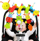 Spiral Car Seat Toys for Infants, 0-6 Months Carseat & Stroller Pram Separable Activity Hanging Toys with Rattle, Teethers, Newborn Soft Plush Travel Toy for Boys Girls Essentials Gifts by TinyTreasures Baby Boutique