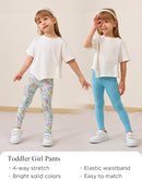 Toddler Girls Leggings 2-Pack Bamboo Viscose Little Girls Casual Stretch Pants by TinyTreasures Baby Boutique