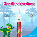 Brush‑Baby - KidzSonic Dinosaur Kids Electric Toothbrush for Ages 3+ with Disco LED Lights, Gentle Sonic Vibrations, 2-Minute Smart Timer & 30‑Second Pulse Reminders – AAA Battery Included by TinyTreasures Baby Boutique