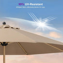 PURPLE LEAF 11 Feet Patio Umbrella with Base Outdoor Umbrella Round Market Umbrella with Crank & 8 Ribs Commercial Aluminum Table Umbrella for Outdoor Garden, Taupe by GreenHaven Gardens