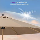 PURPLE LEAF 11 Feet Patio Umbrella Outdoor Table Umbrella Round Aluminum Market Umbrella with 8 Sturdy Ribs & Crank Commercial Outdoor Umbrellas for Garden Deck Patio, Taupe by GreenHaven Gardens