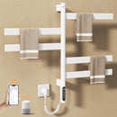 ENZE Smart Rotating Heated Towel Rack for Bathroom, Wall-Mounted Electric Towel Dryer with Swivel Bars, Smart Timer, Low Carbon Steel, IPX5, Plug-in/Hardwired, Towel Warmer with Wi-Fi App Control by TinyTreasures Baby Boutique