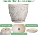 Ceramic Planter 8 Inch Plant Pot with Drainage Hole and Saucer Ceramic Pots for Indoor Plants Outdoor Large Flower Pot for Home Decor White by GreenHaven Gardens