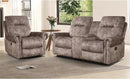 EBELLO 2 Pieces Reclining Couch Furniture Set for Living Room, 1 Seat Power Recliner Chair and a Manual Loveseat with Center Console, Hidden Storage and Cup Holders, Brown by CozyNest Decor
