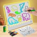 Rechargeable LED Note Board with 7 Colors, Doodle Glow Drawing Lumi Board for Kids with 4 Magnet and Invisible Stand, Light up Acrylic Dry Erase Board with 7 Markers & Tracing Paper (11.8"X9.8") by TinyTreasures Baby Boutique
