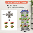 Vertical Planter, 5 Tier Stackable Strawberry Planter with Garden Tool Set, Movable Indoor/Outdoor Garden Herb Pot for Growing Vegetables and Succulents, Gray by CozyNest Decor