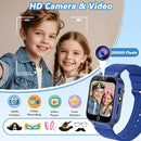 Smart Watch for Kids Boy Gift Ages 3-12, 2 Screen Protector, 26 Puzzle Games, HD Camera Video Music Player Touchscreen Pedometer, Educationtal Toy Brithday Gifts for Boy Ages 4 5 6 7 8 9 10(Blue) by TinyTreasures Baby Boutique