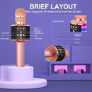 BONAOK Karaoke Microphone for Kids & Adults - Bluetooth Microphones Singing Mic with Disco Lights, Echo Effect, Built-in Speaker Portable Karaoke Player for Party Travel Gifts Q78(Rose Gold) by TinyTreasures Baby Boutique