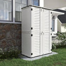 KINYING Outdoor Storage Cabinet Waterproof, Resin Vertical Outdoor Storage Shed for Patio Furniture, Garden Tools, Pool Accessories, Mower Storage (66 Cu.ft, Off White) by GreenHaven Gardens