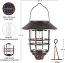 Solar Lantern Outdoor, Hanging Waterproof Solar Lights with Wall Mount Kit for Garden Porch Fence 2 Pack,Bronze by CozyNest Decor