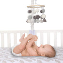 Lambs & Ivy Signature Pom Pom Musical Baby Crib Mobile - White/Gray by TinyTreasures Baby Boutique