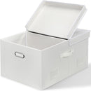 75 Quarts Extra Large Decorative Storage Bins with Lids, 1 Pack White Collapsible Storage Bins with Lids, Stackable Storage Bins Decorative Box Storage With Lid Extra Large by TinyTreasures Baby Boutique