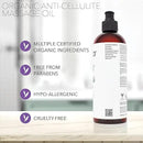 PURA D'OR 16 Oz Organic Anti-Cellulite Massage Oil - Lemon Peel, Moringa, Grape Seed, Grapefruit & Eucalyptus Oils - Skin Firming & Tightening for Active Individuals & Aging Adults by CozyNest Decor