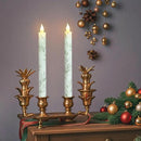 Willow Leaf Flameless Taper Candles with Remote & Timer Real Wax LED Taper Candles Flickering Candlesticks Battery Operated Candle for Home Wedding Party Summer Fall Christmas Decor 2 Pack 9.6" by CozyNest Decor