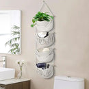 4 Tier Hanging Fruit Basket for Kitchen, 4 Pack Detachable Cotton Crocheted Wall Hanging Baskets Shelf Over Door Organizer for Fruit Veggie Plant, Hanging Storage Basket for Bathroom Bedroom(Beige) by CozyNest Decor