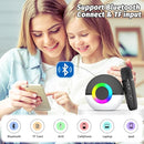 goopow Mini Karaoke Machine Speaker for Kids Adults, Portable Bluetooth Microphone Song Toys with LED Light, Best Chritmas Birthday Festival Gift for 3 4 5 6 7 8+ Year Old Girls Boys (Black-2 Mic) by TinyTreasures Baby Boutique