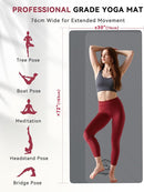 HAPBEAR Large Yoga Mat 72"x30" - 5mm Thick PU Top & Rubber Bottom - Non-Slip Wide Exercise Mat with Dual Layers - High Shock Absorption for Professional Yogis & Home Workouts - Bonus Oxford Bag Included by TinyTreasures Baby Boutique